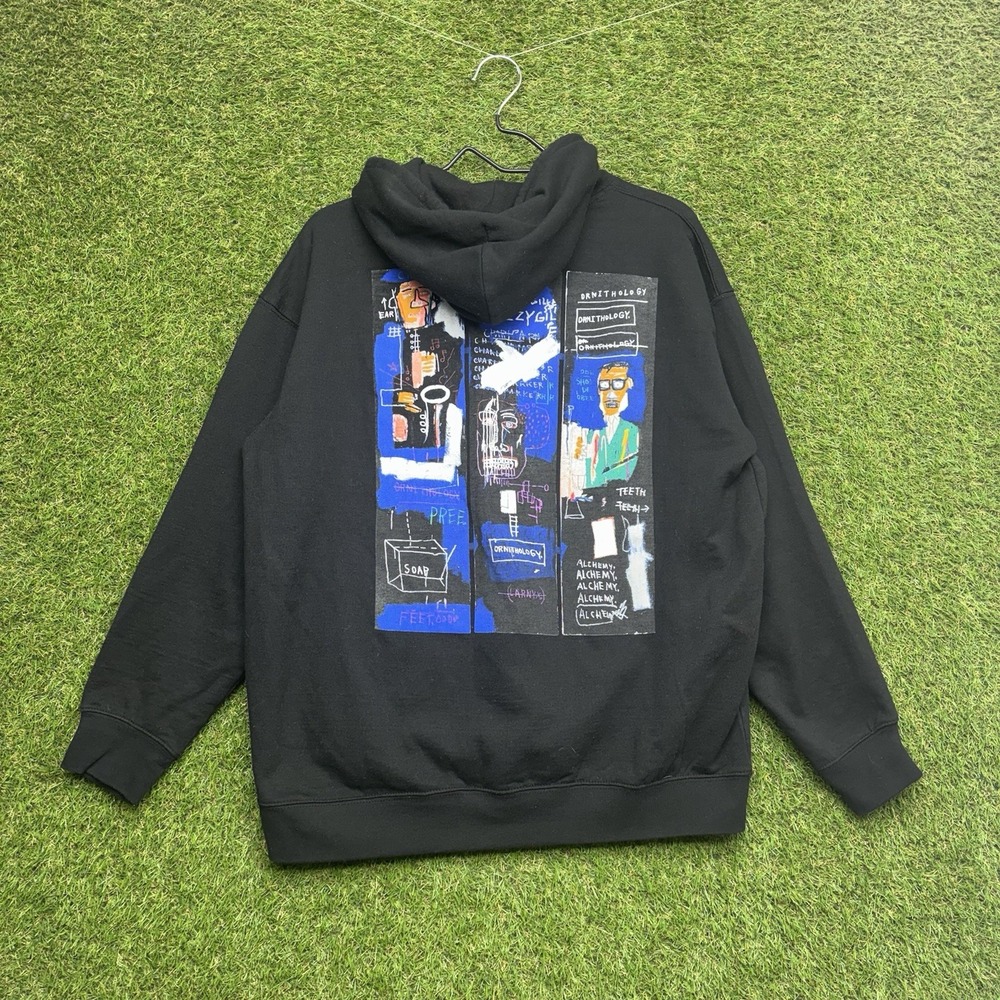 Jean-Michel Basquiat Hoodie Mens XL HORN PLAYER Inspired By 1983 Painting